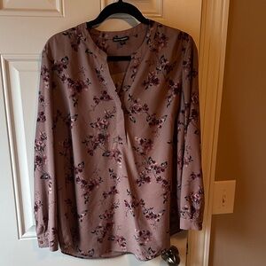 Hilary Radley Dusty Pink Floral Blouse